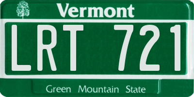 VT license plate LRT721