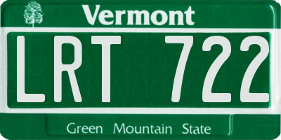 VT license plate LRT722