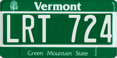 VT license plate LRT724