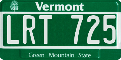 VT license plate LRT725