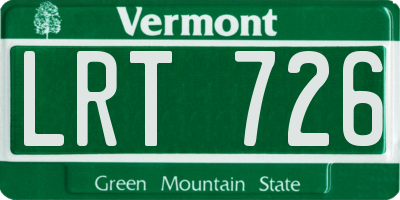 VT license plate LRT726