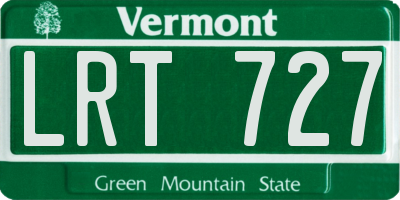 VT license plate LRT727