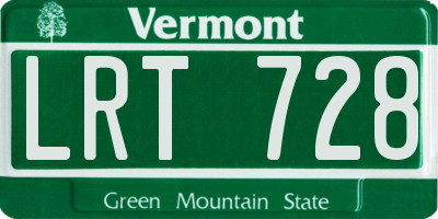 VT license plate LRT728