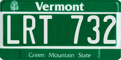 VT license plate LRT732