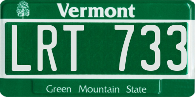 VT license plate LRT733
