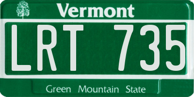 VT license plate LRT735