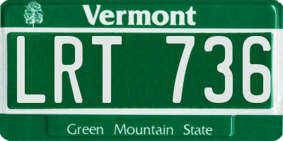 VT license plate LRT736