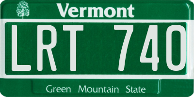 VT license plate LRT740