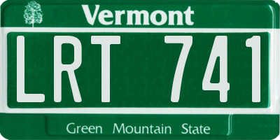 VT license plate LRT741