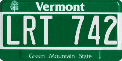 VT license plate LRT742
