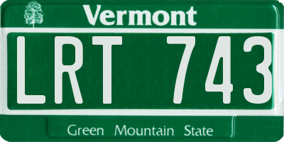 VT license plate LRT743