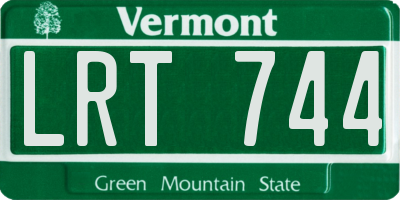 VT license plate LRT744