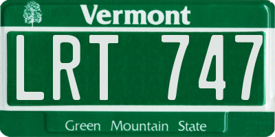 VT license plate LRT747