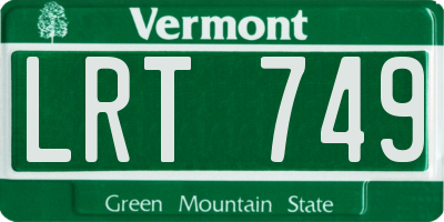 VT license plate LRT749