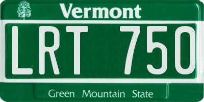 VT license plate LRT750
