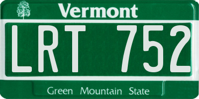 VT license plate LRT752