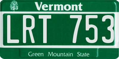 VT license plate LRT753