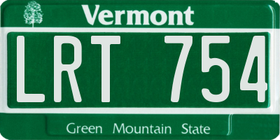 VT license plate LRT754