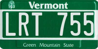 VT license plate LRT755