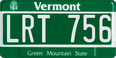 VT license plate LRT756