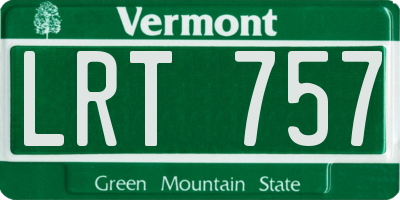 VT license plate LRT757