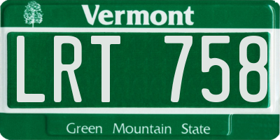 VT license plate LRT758