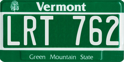 VT license plate LRT762