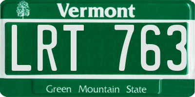 VT license plate LRT763
