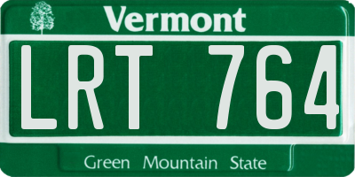 VT license plate LRT764
