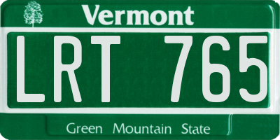 VT license plate LRT765