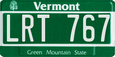 VT license plate LRT767