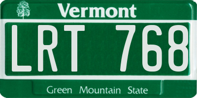 VT license plate LRT768