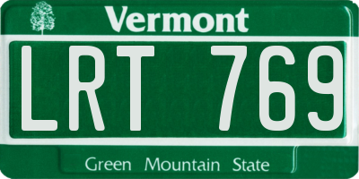 VT license plate LRT769