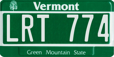 VT license plate LRT774