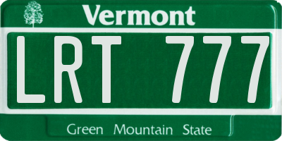 VT license plate LRT777