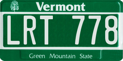 VT license plate LRT778