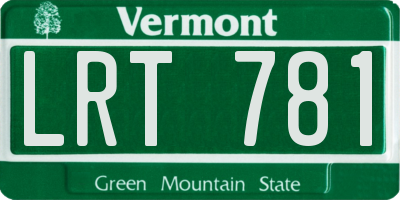 VT license plate LRT781