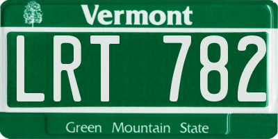 VT license plate LRT782