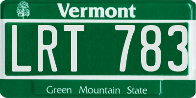 VT license plate LRT783