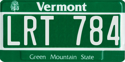 VT license plate LRT784