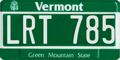 VT license plate LRT785