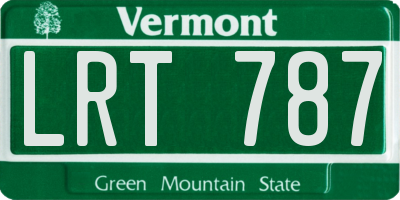 VT license plate LRT787