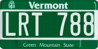 VT license plate LRT788