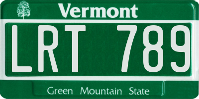 VT license plate LRT789