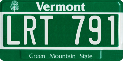 VT license plate LRT791