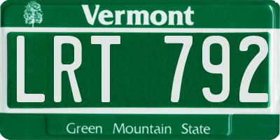 VT license plate LRT792