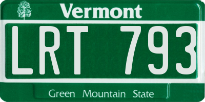 VT license plate LRT793