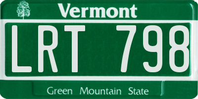 VT license plate LRT798