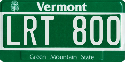 VT license plate LRT800