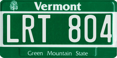 VT license plate LRT804